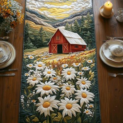 Summer Daisy Quilted Table Runner