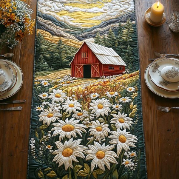 Summer Daisy Quilted Table Runner