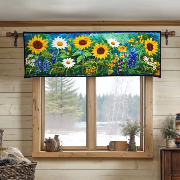 Sunburst Bloom Quilted Valance