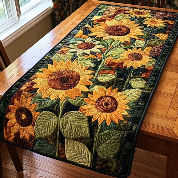 Sunflower Garden Quilted Table Runner