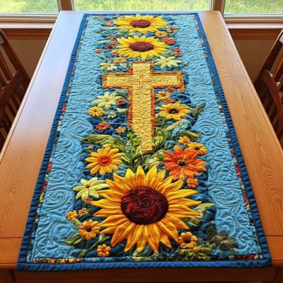 Sunflower Garden Quilted Table Runner