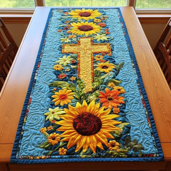 Sunflower Garden Quilted Table Runner
