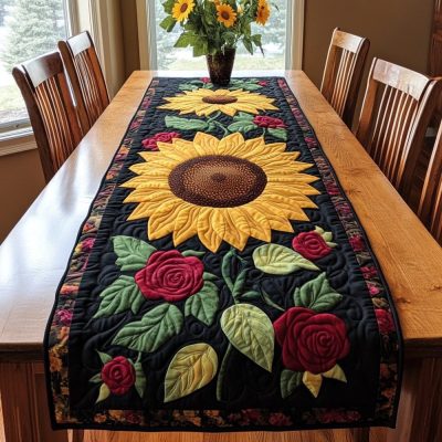 Sunflower Glow Quilted Table Runner