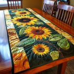 Sunflowers Garden Quilted Table Runner