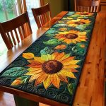 Sunflowers Garden Quilted Table Runner