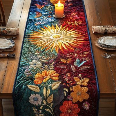 Sunlit Blooms Quilted Table Runner