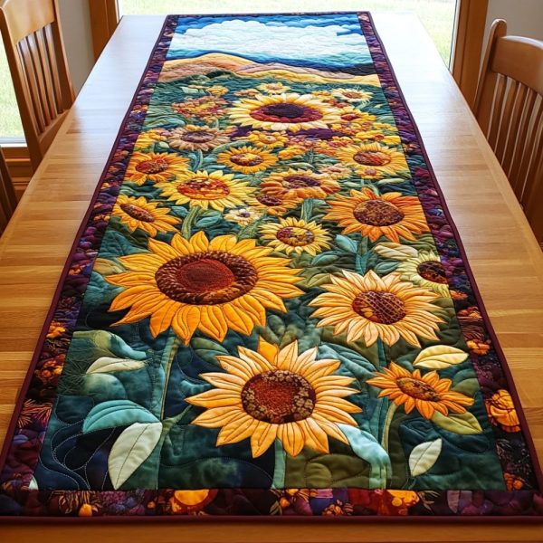 Sunlit Petals Quilted Table Runner