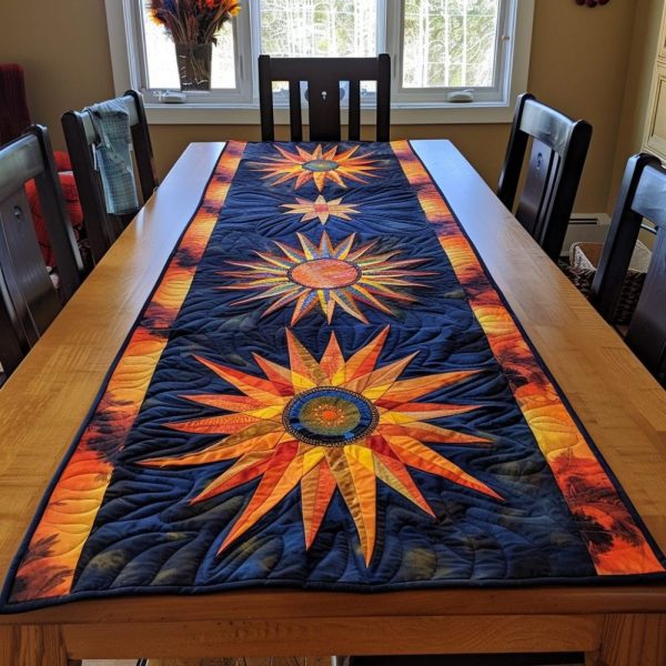 Sunny Starburst Quilted Table Runner