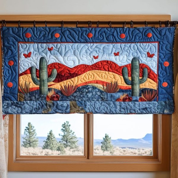 Sunset Cacti Quilted Valance
