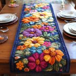 Sunset Daisy Glow Quilted Table Runner