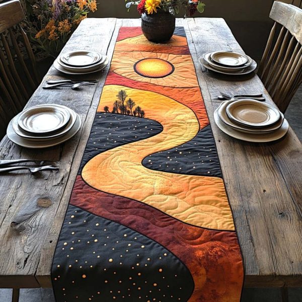 Sunset Valley Path Quilted Table Runner
