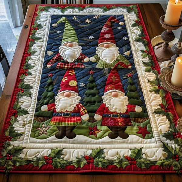 Sweet Gnome Quilted Table Runner