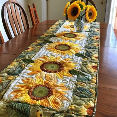 Sweet Sunflowers Quilted Table Runner