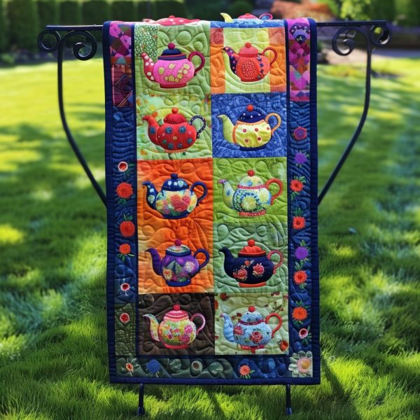 Teapot Tales Quilted Table Runner