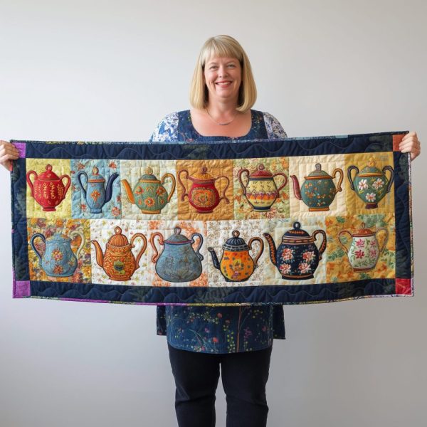 Teapot Wonderland Quilted Table Runner