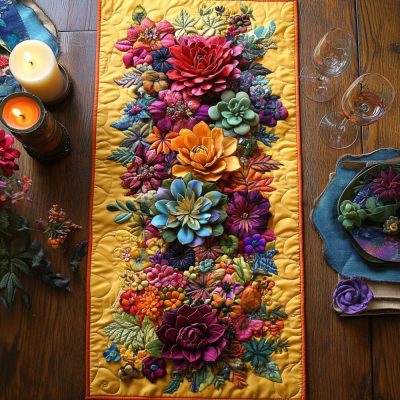The Desert Garden Quilted Table Runner