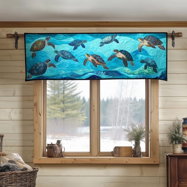 Tidal Harmony Quilted Valance