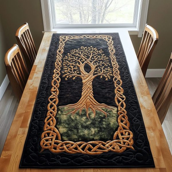 Timeless Oak Quilted Table Runner