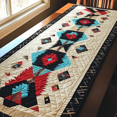 Tribal Echo Quilted Table Runner