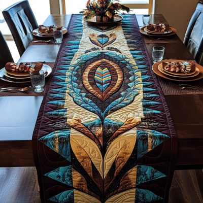 Tribal Flame Quilted Table Runner