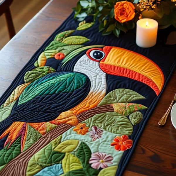 Tropical Charm Quilted Table Runner