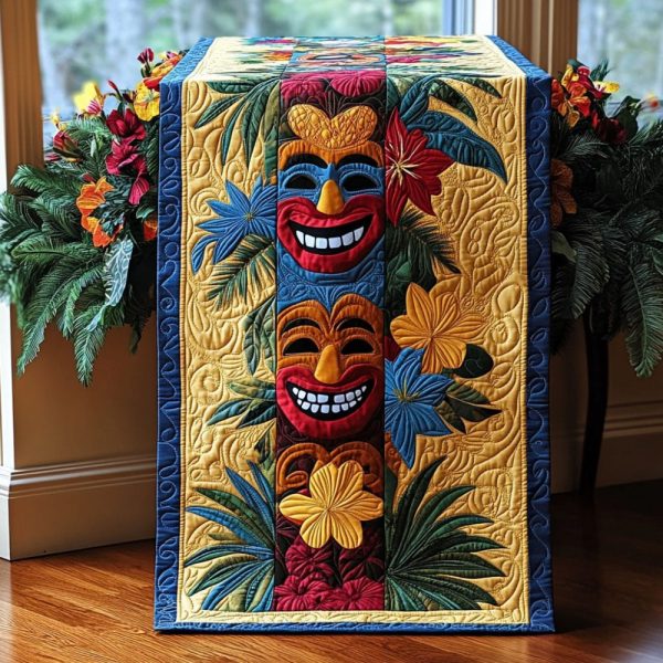 Tropical Totems Quilted Table Runner