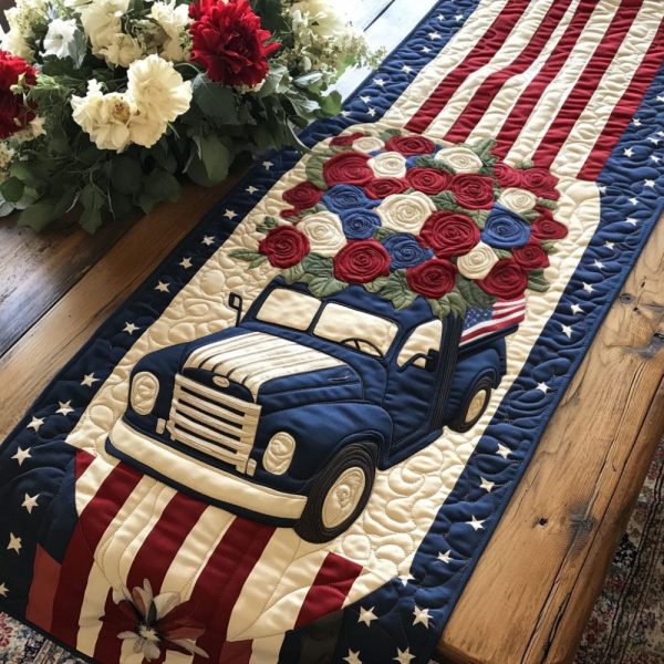 Truck Of Honor Quilted Table Runner
