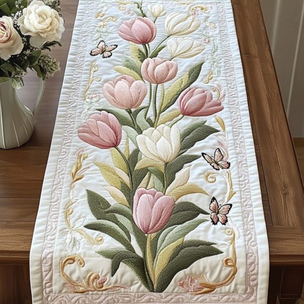 Tulip Bouquet Charm Quilted Table Runner