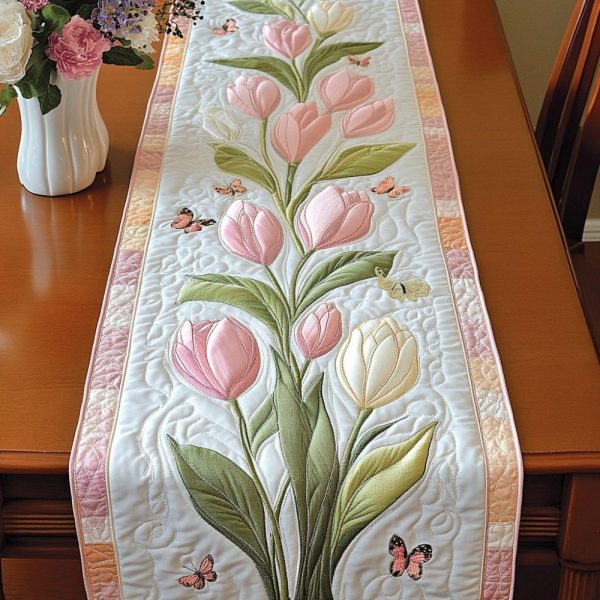 Tulip Fantasy Quilted Table Runner