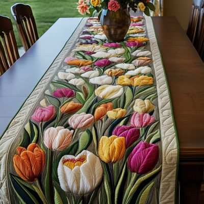 Tulip Garden Quilted Table Runner