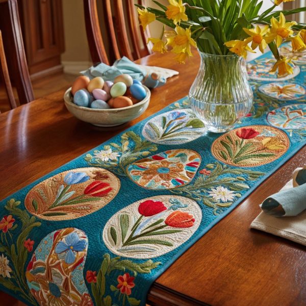Tulip Garden Quilted Table Runner