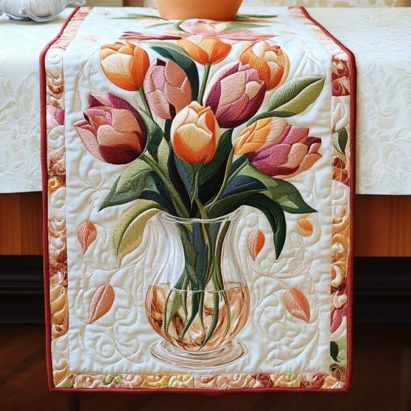 Tulip Love Affair Quilted Table Runner