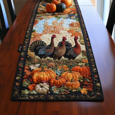Turkey Trot Quilted Table Runner