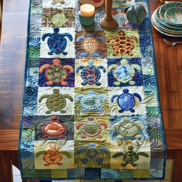 Turtle Tide Quilted Table Runner