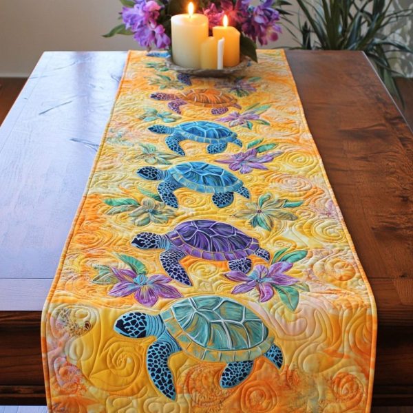 Turtle Tides Quilted Table Runner