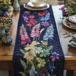 Twilight Delphinium Quilted Table Runner