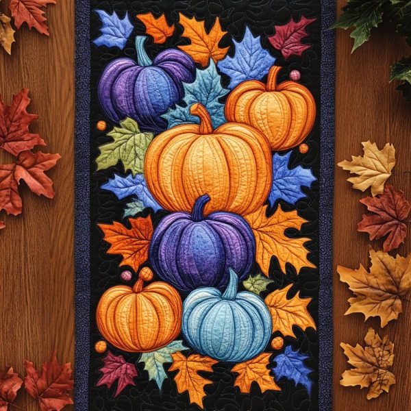 Twilight Leaves Quilted Table Runner
