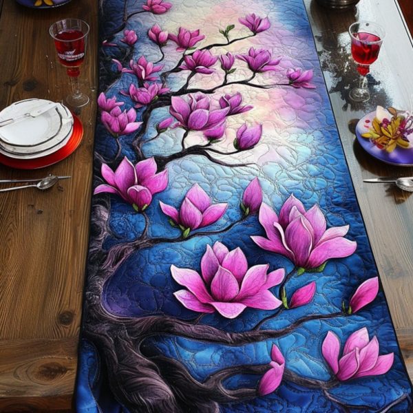 Twilight Petals Quilted Table Runner