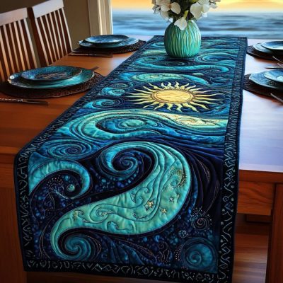 Twilight Waves Quilted Table Runner
