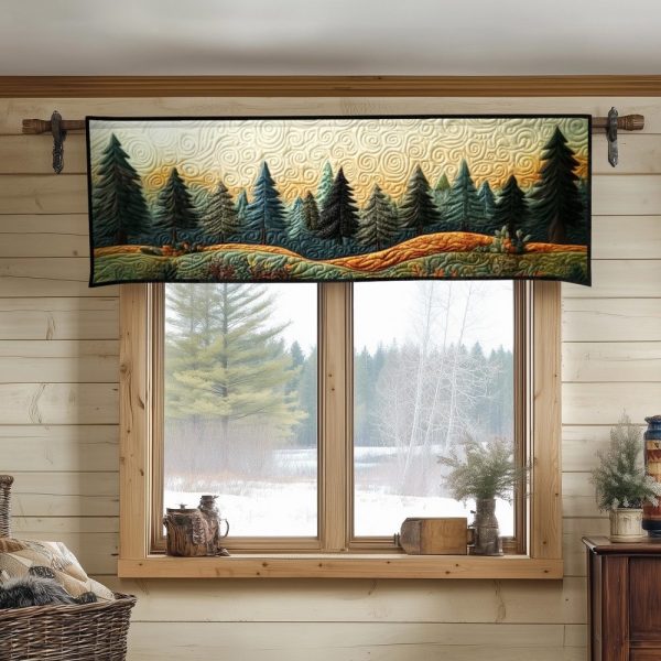 Twilight Woodland Sway Quilted Valance
