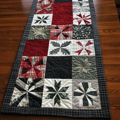 Twinkling Christmas Lights Quilted Table Runner