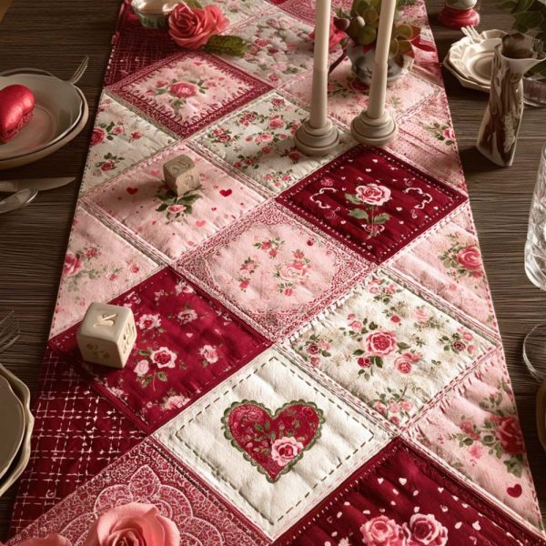 Cottage Heart Quilted Table Runner