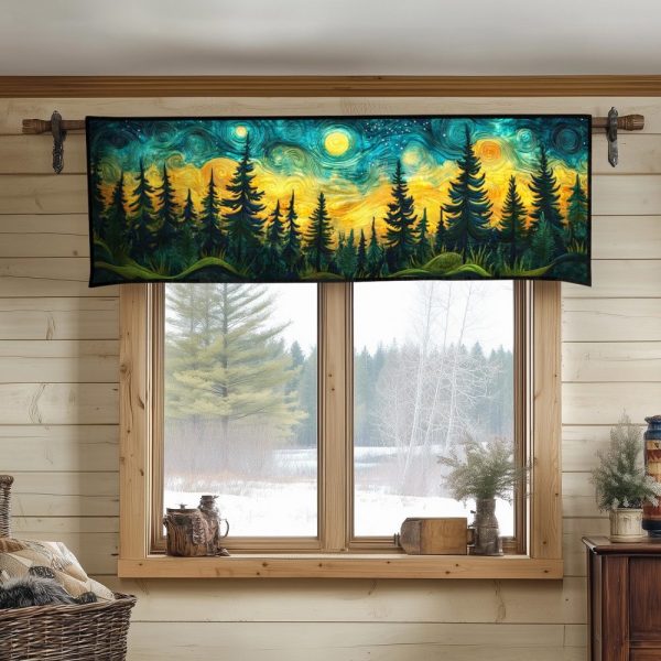 Van Gogh Pines Quilted Valance