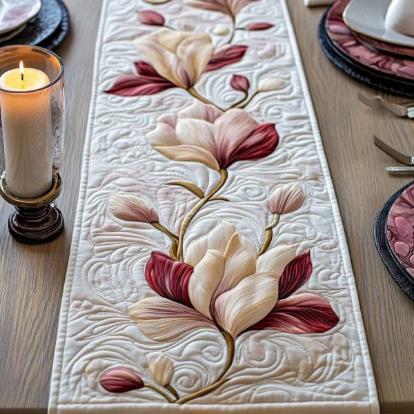 Velvet Blossom Quilted Table Runner