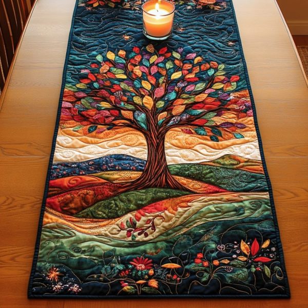 Vibrant Horizon Quilted Table Runner