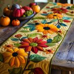 Vibrant Sunflowers Quilted Table Runner
