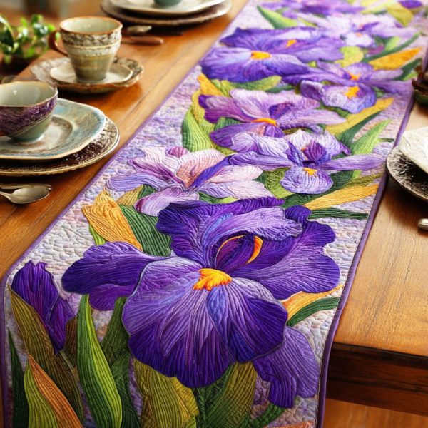 Violet Blossom Whisper Quilted Table Runner
