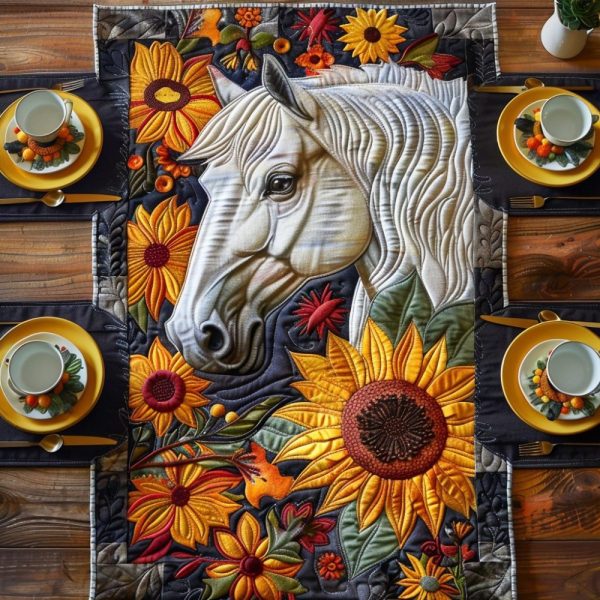 Vivid Horse Quilted Table Runner
