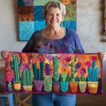 Vivid Succulent Cactus Quilted Table Runner