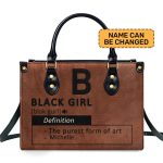 Black Girl & Melanin - Personalized Leather Handbag Mb29